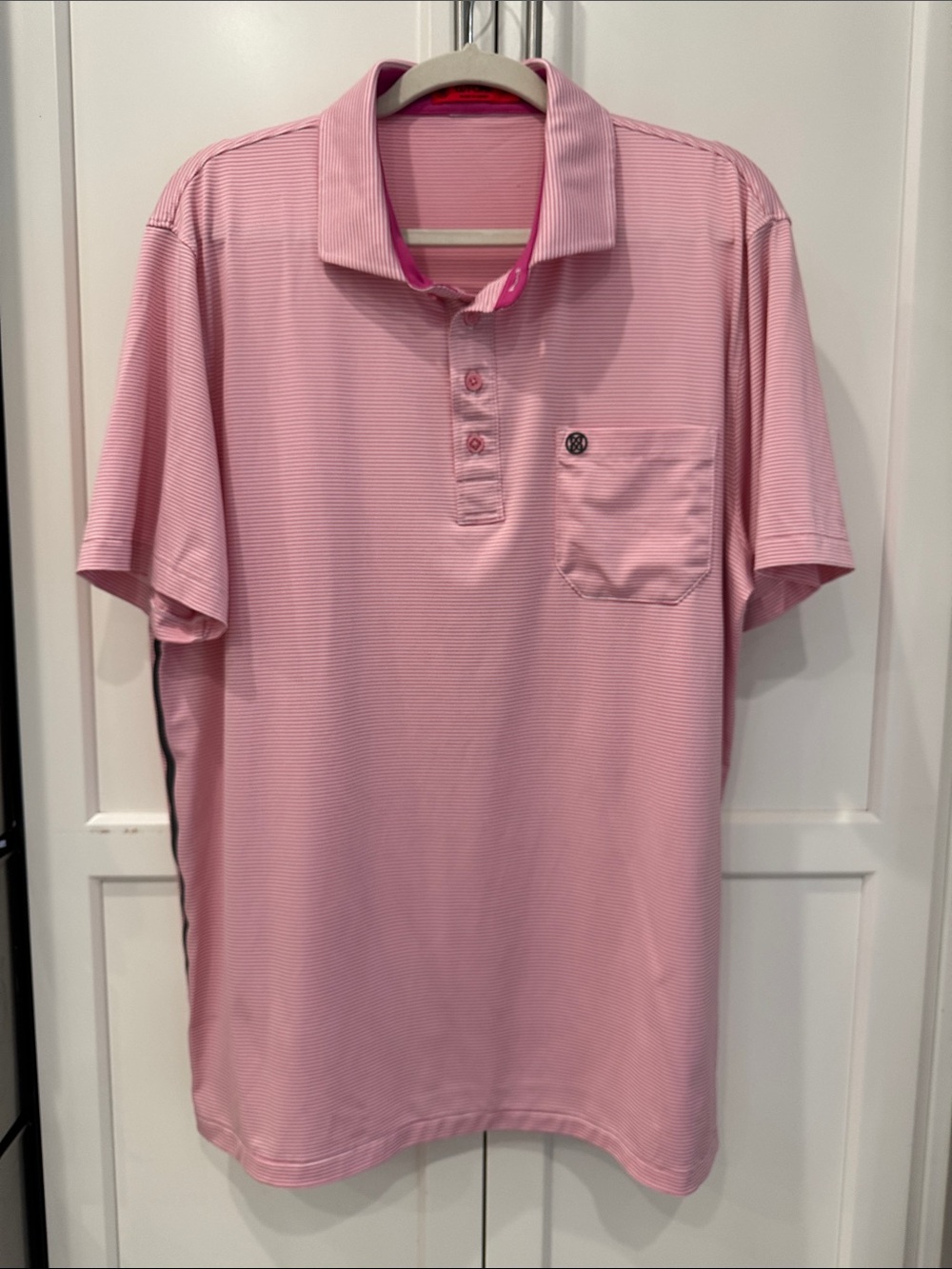 G/FORE Pink Performance Polo with Chest Pocket